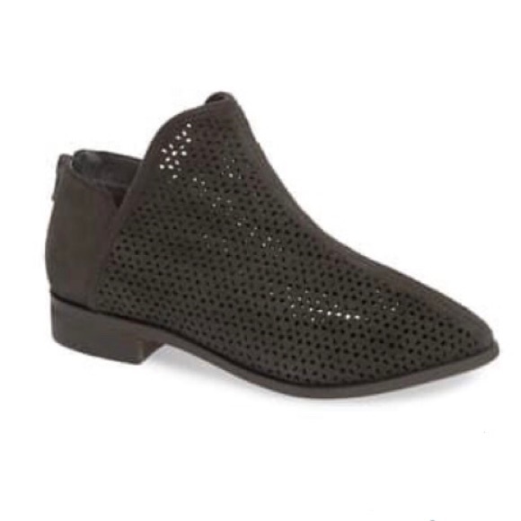Kelsi Dagger Charcoal Gray Alley Suede Perforated Booties - Picture 1 of 10